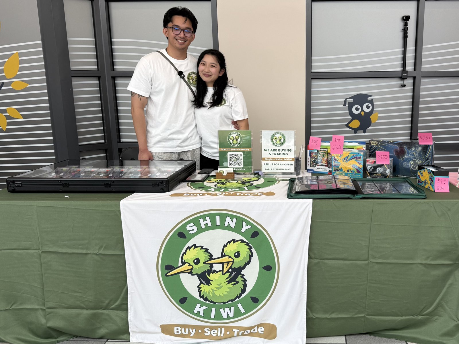 The Shiny Kiwi team at a vending table